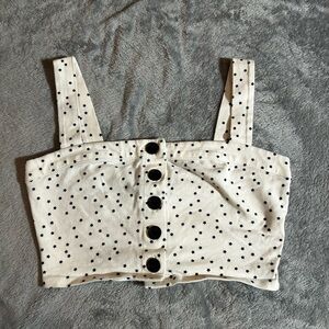 Forever 21 Cream Star-Patterned Crop Top
